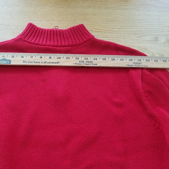 CHAPS XL Quarter Zip Casual Long Sleeve Mens Sweater, Red, EUC - Picture 9 of 9